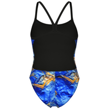 Load image into Gallery viewer, womens-swimsuit-arena-gold-leaves-challenge-back-blue-river-multi-black-009067-850-ontario-swim-hub-4