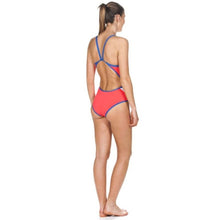 Load image into Gallery viewer, ONLY SIZE 32 - WOMEN'S TEAM STRIPE SUPERFLY BACK - FLUO RED - OntarioSwimHub