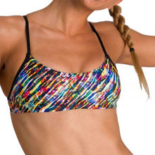 Load image into Gallery viewer, WOMEN'S BANDEAU PLAY BIKINI TOP - BLACK MULTI - OntarioSwimHub