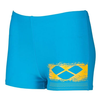 ONLY SIZE 26 - BOYS' SCRATCHY SHORTS - TURQUOISE - OntarioSwimHub