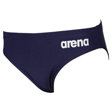 Load image into Gallery viewer,     arena-boys-solid-brief-navy-white-2a258-75-ontario-swim-hub-1