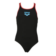 Load image into Gallery viewer, ONLY SIZE 26 - GIRLS' BIG LOGO ONE-PIECE SWIMSUIT - BLACK/PINK - OntarioSwimHub