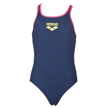 Load image into Gallery viewer, ONLY SIZE 26 - GIRLS' BIG LOGO ONE-PIECE SWIMSUIT - NAVY/PINK - OntarioSwimHub