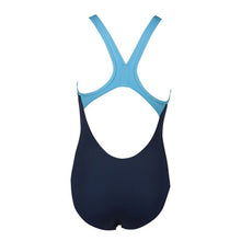 Load image into Gallery viewer, ONLY SIZE 26 - GIRLS' BIG LOGO ONE-PIECE SWIMSUIT - NAVY/BLUE - OntarioSwimHub