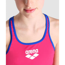 Load image into Gallery viewer,     arena-girls-biglogo-swim-pro-back-one-piece-swimsuit-freak-rose-neon-blue-001332-980-ontario-swim-hub-8