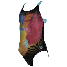 Load image into Gallery viewer, arena-girls-bright-hues-print-swim-pro-back-one-piece-swimsuit-black-martinica-005088-580-ontario-swim-hub-1