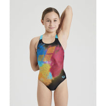 Load image into Gallery viewer, arena-girls-bright-hues-print-swim-pro-back-one-piece-swimsuit-black-martinica-005088-580-ontario-swim-hub-5
