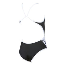 Load image into Gallery viewer, ONLY SIZE 26 - GIRLS' TEAM STRIPE ONE-PIECE SWIMSUIT - BLACK - OntarioSwimHub