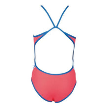 Load image into Gallery viewer, ONLY SIZE 26 - GIRLS' TEAM STRIPE ONE-PIECE SWIMSUIT - FLUO RED - OntarioSwimHub