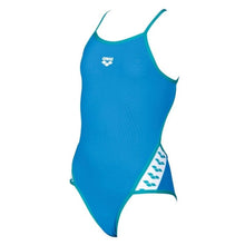 Load image into Gallery viewer, ONLY SIZE 26 - GIRLS' TEAM STRIPE ONE-PIECE SWIMSUIT - BLUE - OntarioSwimHub