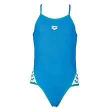 Load image into Gallery viewer, ONLY SIZE 26 - GIRLS' TEAM STRIPE ONE-PIECE SWIMSUIT - BLUE - OntarioSwimHub