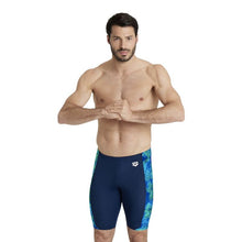 Load image into Gallery viewer, arena-mens-allover-swim-jammer-navy-neon-blue-multi-005022-750-ontario-swim-hub-6