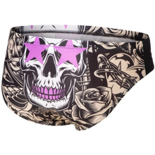 Load image into Gallery viewer, arena-mens-crazy-arena-swim-brief-king-skull-black-white-multi-006383-510-ontario-swim-hub-3