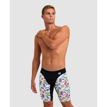 Load image into Gallery viewer,     arena-mens-crazy-arena-swim-jammer-gummy-black-white-multi-006385-510-ontario-swim-hub-5