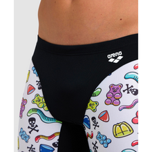 Load image into Gallery viewer,      arena-mens-crazy-arena-swim-jammer-gummy-black-white-multi-006385-510-ontario-swim-hub-8