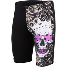 Load image into Gallery viewer, arena-mens-crazy-arena-swim-jammer-king-skull-black-white-multi-006384-510-ontario-swim-hub-1