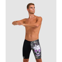 Load image into Gallery viewer,     arena-mens-crazy-arena-swim-jammer-king-skull-black-white-multi-006384-510-ontario-swim-hub-5