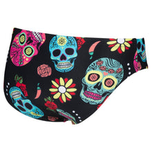 Load image into Gallery viewer, arena-mens-crazy-skulls-carnival-brief-black-multi-004080-500-ontario-swim-hub-3