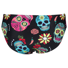 Load image into Gallery viewer, arena-mens-crazy-skulls-carnival-brief-black-multi-004080-500-ontario-swim-hub-4