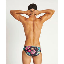 Load image into Gallery viewer, arena-mens-crazy-skulls-carnival-brief-black-multi-004080-500-ontario-swim-hub-6