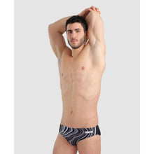 Load image into Gallery viewer, arena-mens-marbled-print-swim-brief-black-black-multi-005554-550-ontario-swim-hub-5