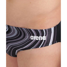 Load image into Gallery viewer, arena-mens-marbled-print-swim-brief-black-black-multi-005554-550-ontario-swim-hub-8