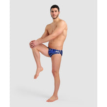 Load image into Gallery viewer, arena-mens-marbled-print-swim-brief-navy-navy-multi-005554-770-ontario-swim-hub-7