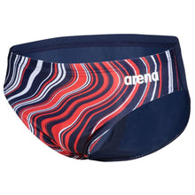 Load image into Gallery viewer, arena-mens-marbled-print-swim-brief-navy-red-multi-005554-740-ontario-swim-hub-1