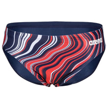 Load image into Gallery viewer, arena-mens-marbled-print-swim-brief-navy-red-multi-005554-740-ontario-swim-hub-2