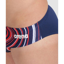 Load image into Gallery viewer, arena-mens-marbled-print-swim-brief-navy-red-multi-005554-740-ontario-swim-hub-7