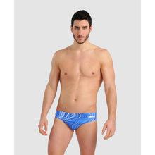 Load image into Gallery viewer, arena-mens-marbled-print-swim-brief-royal-royal-multi-005554-777-ontario-swim-hub-5