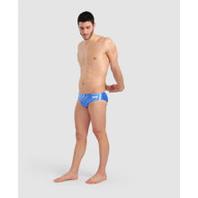 Load image into Gallery viewer, arena-mens-marbled-print-swim-brief-royal-royal-multi-005554-777-ontario-swim-hub-7