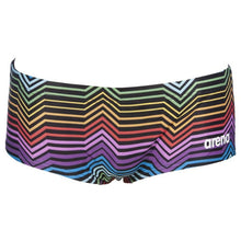 Load image into Gallery viewer, arena-mens-multicolour-stripes-low-waist-swim-shorts-black-multi-002900-550-ontario-swim-hub-2