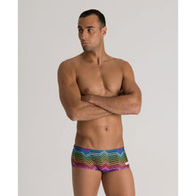 Load image into Gallery viewer, arena-mens-multicolour-stripes-low-waist-swim-shorts-black-multi-002900-550-ontario-swim-hub-5