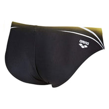 Load image into Gallery viewer, ONLY SIZE 34 - MEN'S ONE PLACED PRINT BRIEF - BLACK/GREEN - OntarioSwimHub