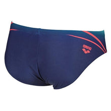 Load image into Gallery viewer, ONLY SIZE 34 - MEN'S ONE PLACED PRINT BRIEF - NAVY - OntarioSwimHub