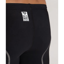 Load image into Gallery viewer, arena Race Suit for Men in Black - Men’s Powerskin ST 2.0 Jammer model back fina approved close-up