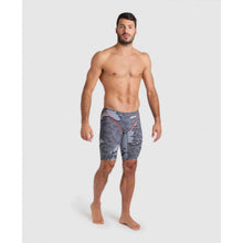 Load image into Gallery viewer, arena Race Suit for Men in Limited Edition Grey Map - Men’s Powerskin ST 2.0 Jammer model full length
