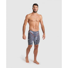 Load image into Gallery viewer, arena Race Suit for Men in Limited Edition Grey Map - Men’s Powerskin ST 2.0 Jammer model full length