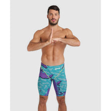 Load image into Gallery viewer, arena Race Suit for Men in Limited Edition Purple Map - Men’s Powerskin ST 2.0 Jammer model front