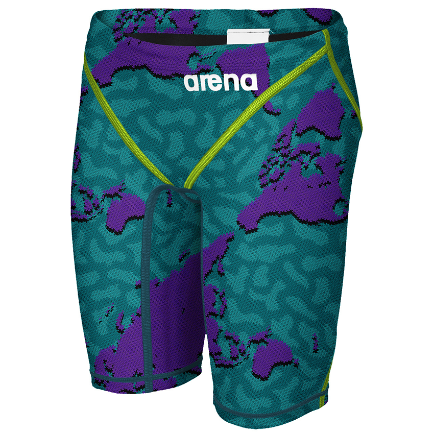 arena Race Suit for Men in Limited Edition Purple Map - Men’s Powerskin ST 2.0 Jammer front left