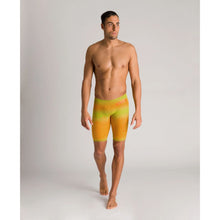 Load image into Gallery viewer, arena Race Suit for Men in Yellow & Orange - Men’s Powerskin Carbon Air2 Jammer model full length