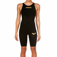 Load image into Gallery viewer, arena Race Suit for Women in Black - Women’s Powerskin Carbon Air2 Open-Back Kneeskin front