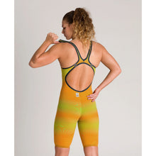 Load image into Gallery viewer, arena Race Suit for Women in Yellow & Orange - Women’s Powerskin Carbon Air2 Open-Back Kneeskin model back