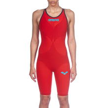 Load image into Gallery viewer, arena Race Suit for Women in Red - Women’s Powerskin Carbon Air2 Open-Back Kneeskin front