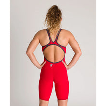 Load image into Gallery viewer, arena Race Suit for Women in Red - Women’s Powerskin Carbon Air2 Open-Back Kneeskin model back