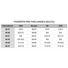 Load image into Gallery viewer, arena-size-guide-powerfin-pro-fins-unisex-adults-ontario-swim-hub-1