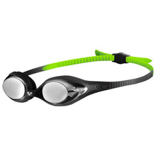 Load image into Gallery viewer, arena-spider-jr-mirror-goggles-black-silver-green-1e362-56-ontario-swim-hub-1