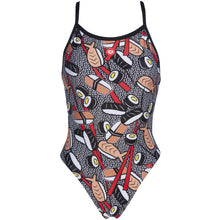 Load image into Gallery viewer, ARENA - W CRAZY SUSHI X CRISS CROSS ONE PIECE - BLACK:MULTI (002825-550) front