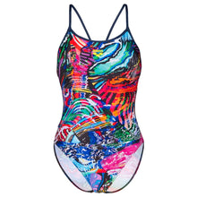 Load image into Gallery viewer, arena-womens-allover-lace-back-one-piece-swimsuit-navy-multi-005069-750-ontario-swim-hub-2